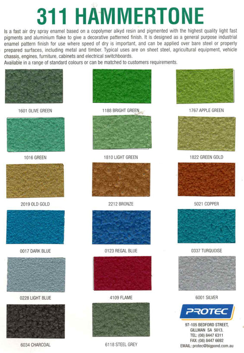 PPG Hammertone Mixed Colours PPG Hammertone mixed colours – custom-mixed finishes that can be matched to customer requirements.